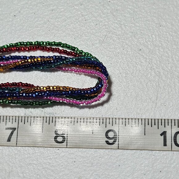 Rainbow Multi Strand Seed Beaded Necklace Pride Retro Fashion Jewelry Women - Picture 5 of 5